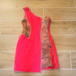 BCBG One Shoulder Pink Dress Size 2